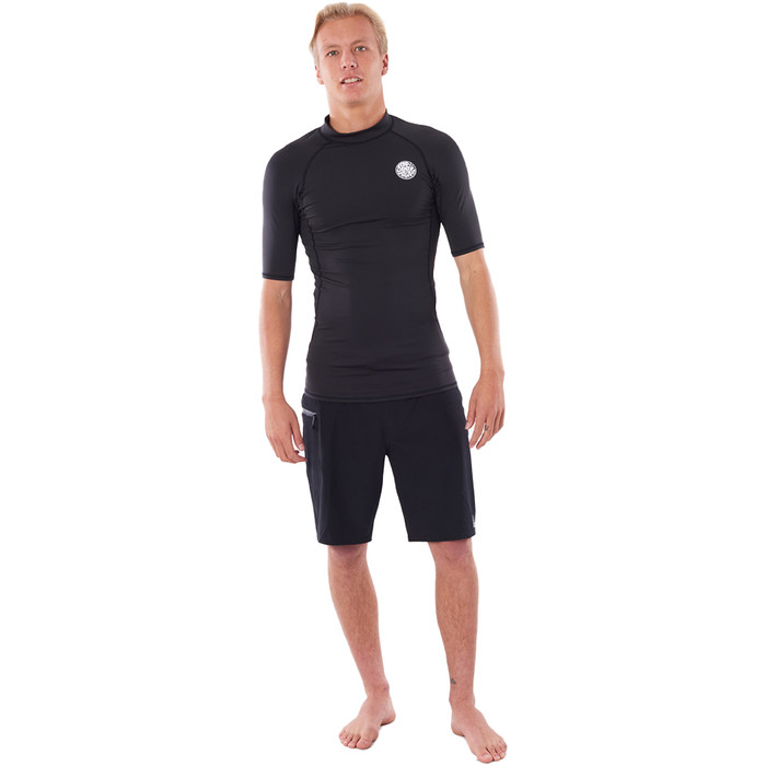 2024 Rip Curl Mens Thermopro 1mm Short Sleeve Thermal Vest WLYYBM - Black